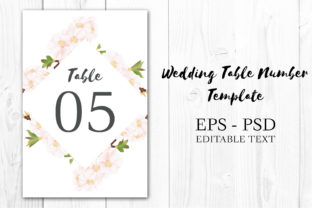 Cherry Blossom Floral Table Number Card Template