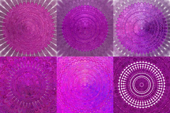 Design Versatility and Technical Precision in 6 Purple Floral Mandala Backgrounds