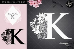 Evaluating K - Floral Letter Design - Paper Cut for Creative Projects