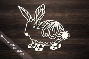 Floral Cute Easter Bunny Cut Template Guide