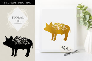Floral Pig Silhouette Vector: A Versatile Asset for Creative Projects