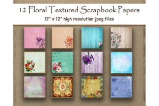Floral Textured Digital Paper for Design