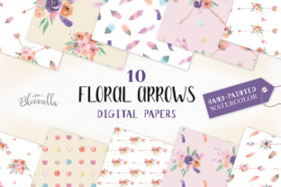 Hand-Painted Flower Jar Digital Papers
