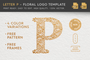 Letter P - Floral Logo Template: Elevating Brand Identity with Organic Design