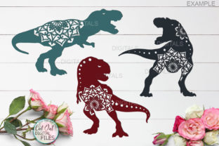 Mandala Floral T-Rex Dinosaurs Cut Out Design Guide