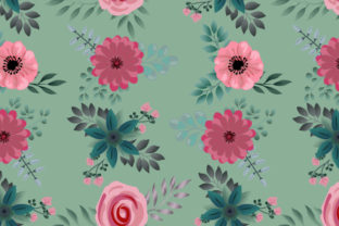 Modern Seamless Floral Pattern: Vector & JPG Files