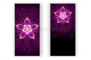 Two Banners with Pink Flower: Evaluating Luxury Floral Vector Assets for Professional Design