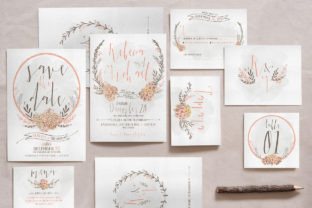 Wreath Flower Wedding Invitation Suite: A Complete Rustic Design Solution